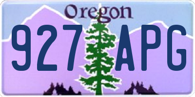 OR license plate 927APG