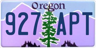 OR license plate 927APT