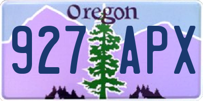 OR license plate 927APX