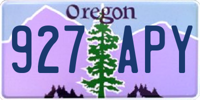 OR license plate 927APY
