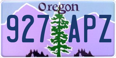 OR license plate 927APZ