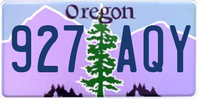 OR license plate 927AQY