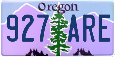 OR license plate 927ARE