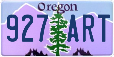 OR license plate 927ART