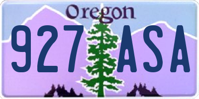 OR license plate 927ASA