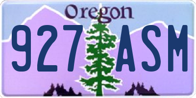 OR license plate 927ASM