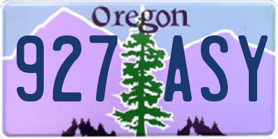 OR license plate 927ASY