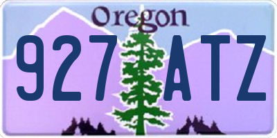 OR license plate 927ATZ