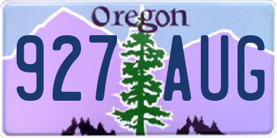 OR license plate 927AUG