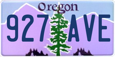 OR license plate 927AVE