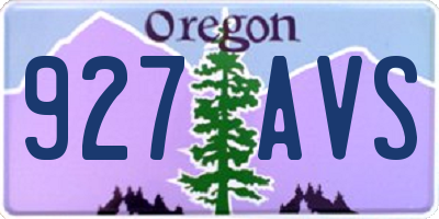 OR license plate 927AVS
