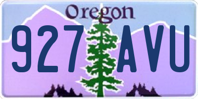OR license plate 927AVU