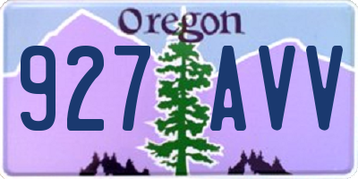 OR license plate 927AVV