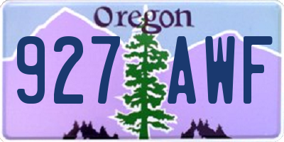 OR license plate 927AWF