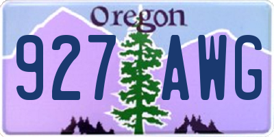 OR license plate 927AWG