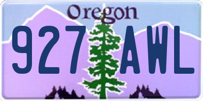 OR license plate 927AWL