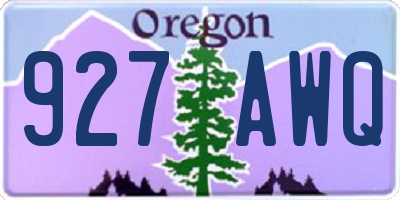 OR license plate 927AWQ