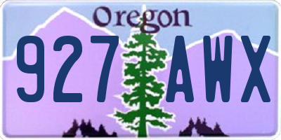 OR license plate 927AWX
