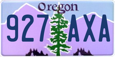 OR license plate 927AXA