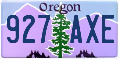 OR license plate 927AXE