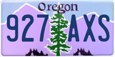 OR license plate 927AXS