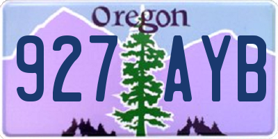 OR license plate 927AYB