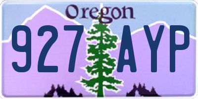 OR license plate 927AYP