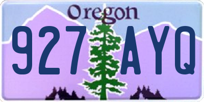 OR license plate 927AYQ