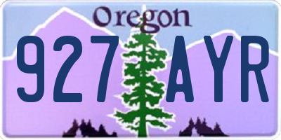 OR license plate 927AYR