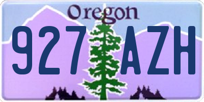 OR license plate 927AZH
