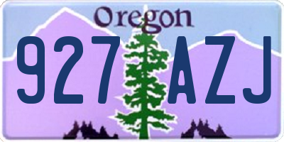 OR license plate 927AZJ