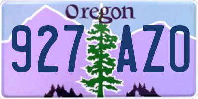 OR license plate 927AZO