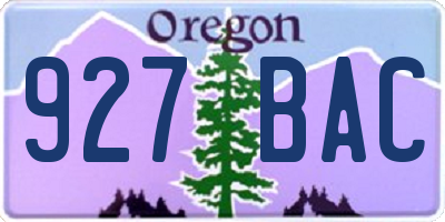 OR license plate 927BAC