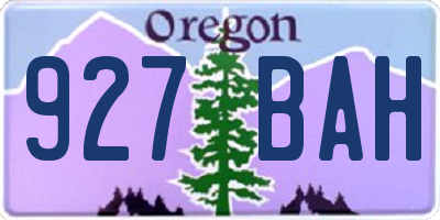OR license plate 927BAH