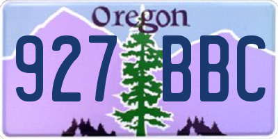 OR license plate 927BBC