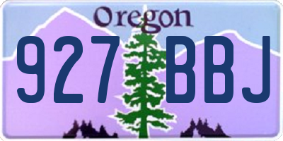 OR license plate 927BBJ