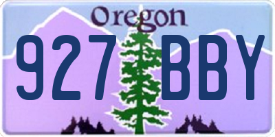 OR license plate 927BBY