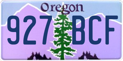 OR license plate 927BCF