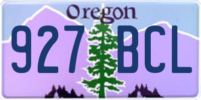 OR license plate 927BCL