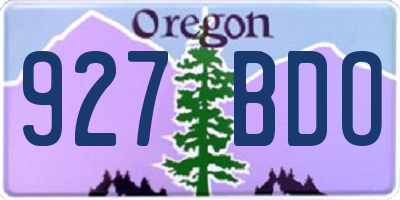 OR license plate 927BDO