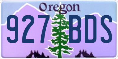 OR license plate 927BDS