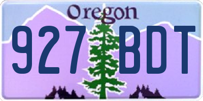 OR license plate 927BDT