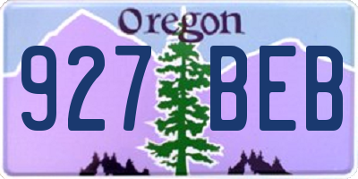OR license plate 927BEB
