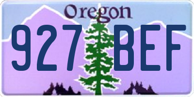 OR license plate 927BEF