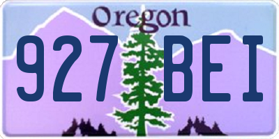 OR license plate 927BEI