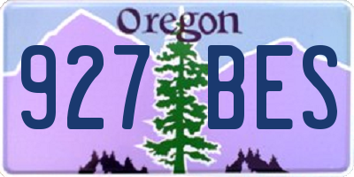 OR license plate 927BES