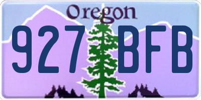 OR license plate 927BFB
