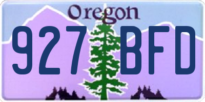 OR license plate 927BFD