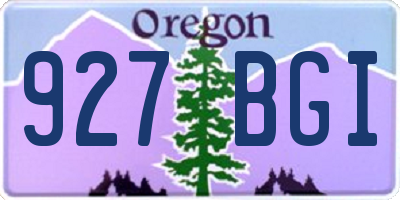 OR license plate 927BGI