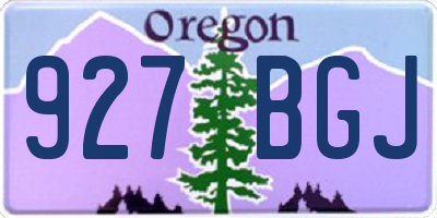 OR license plate 927BGJ